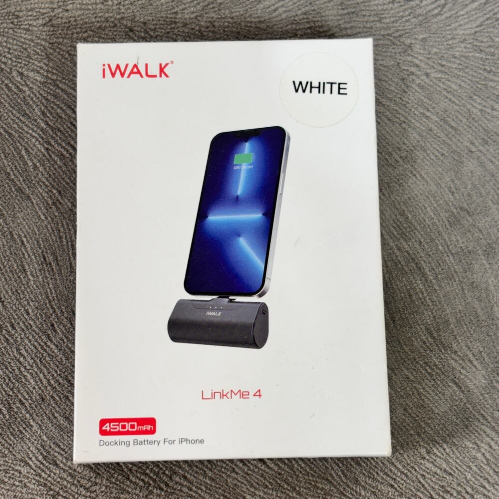 iWALK LinkMe 4 4500mAh Portable Charger White DBL4500L iPhone Docking Battery